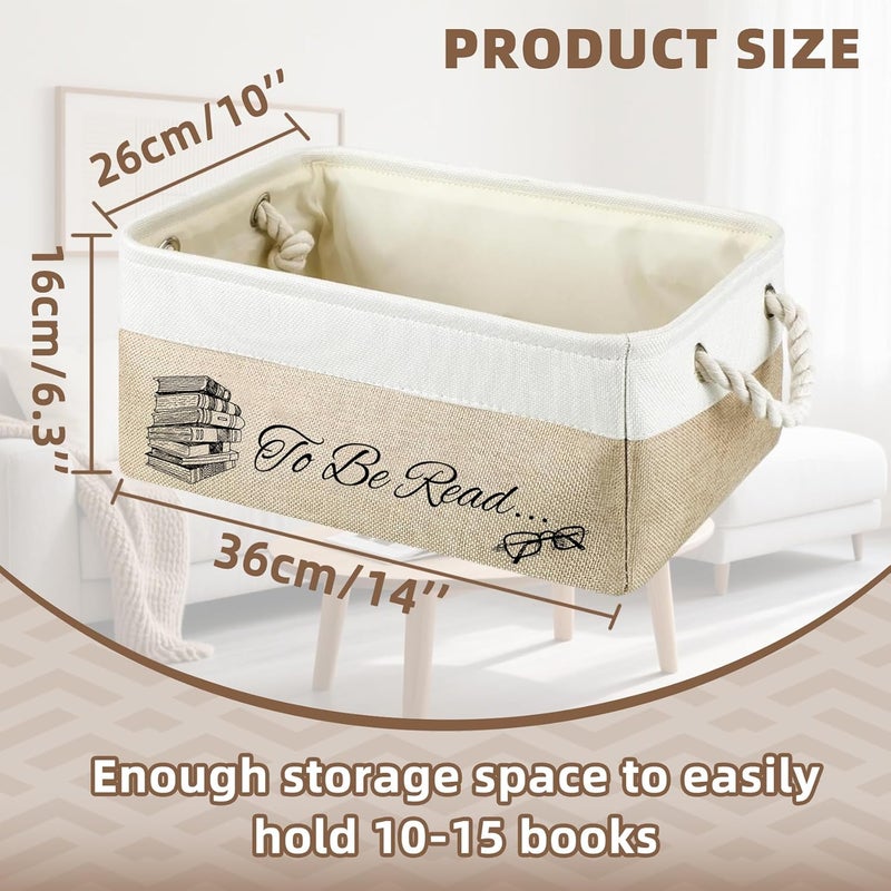 FOREDOO Book Lover Gifts for TBR List - Book Basket to Be Read List, Collapsible Reading Organizer Bin, Holds 10–12 Books, Holiday Gifts for Book Lover, Club Members Student Teacher - Image 2